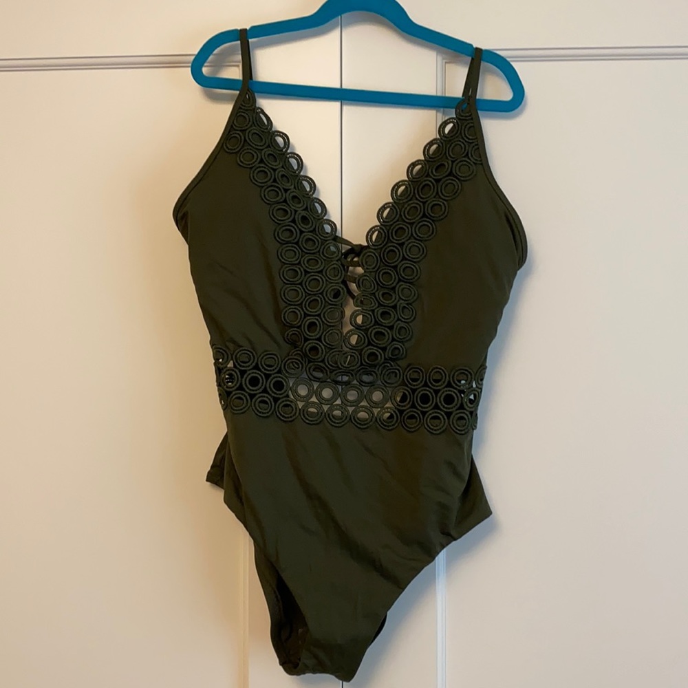 NEW one-piece swimsuit olive green